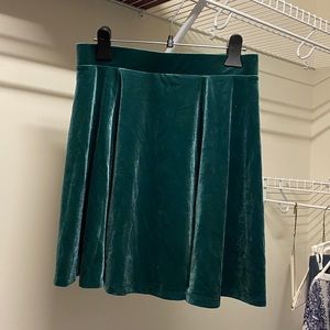 H&M Teal Velvet Skirt